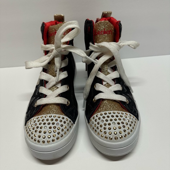 Sketchers twinkle toes light up shoes size 2.5 in gold and black - Picture 3 of 9